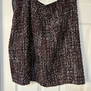 Calvin Klein Tweed A-Line Skirt - Black, White, Burgandy
